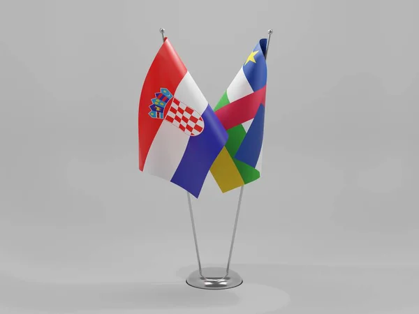 República Centro Africana Croácia Bandeiras Cooperação Fundo Branco Render — Fotografia de Stock