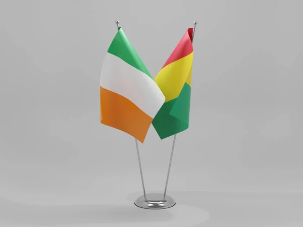 ギニア アイルランド協力旗 白背景 3Dレンダリング — ストック写真