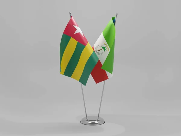 Guinée Équatoriale Togo Drapeaux Coopération Fond Blanc Render — Photo