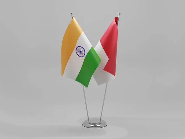 Indonesia India Cooperation Flags White Background Render — Stock Photo, Image
