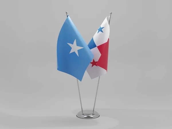 Panama Somalia Kooperationsflaggen Weißer Hintergrund Render — Stockfoto