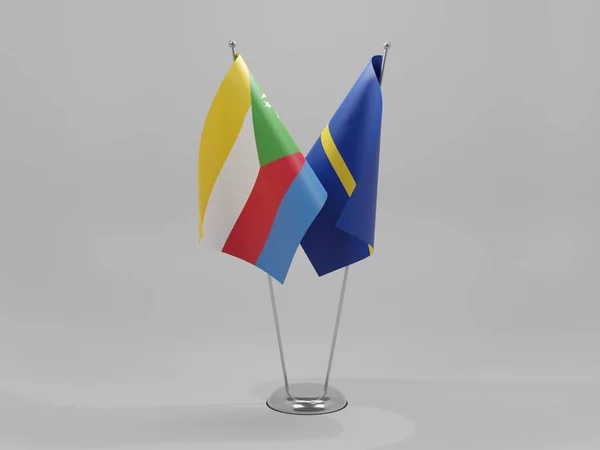 Nauru Comoros Cooperation Flags White Background Render — Stock Photo, Image