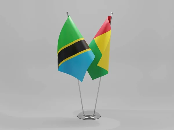 Γουινέα Μπισάου Τανζανία Σημαίες Συνεργασίας Λευκό Φόντο Render — Φωτογραφία Αρχείου