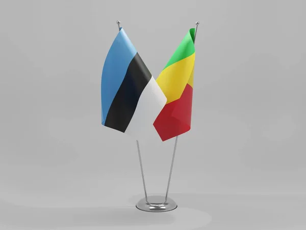 Mali Bandiere Cooperazione Estonia Sfondo Bianco Render — Foto Stock