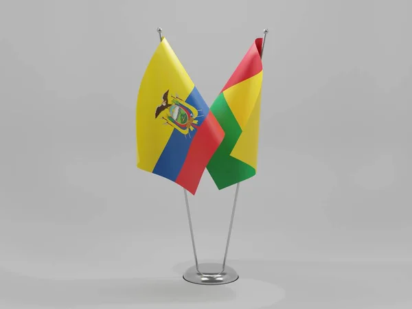 Guinée Bissau Drapeaux Coopération Équateur Fond Blanc Render — Photo