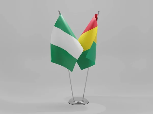 Guinea Nigeria Cooperation Flags White Background Render — 스톡 사진