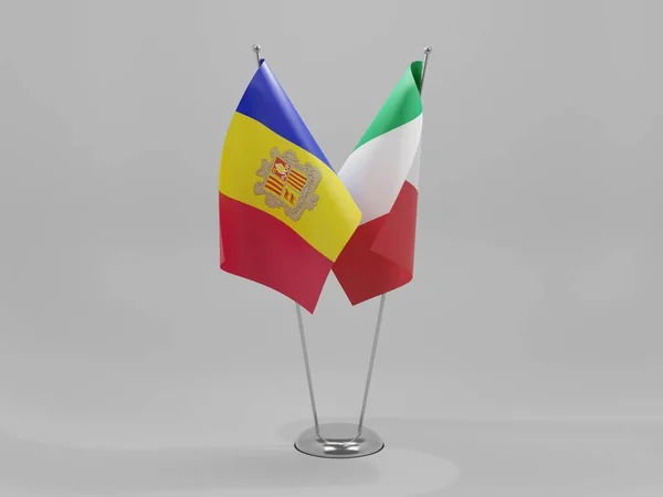 Ιταλία Ανδόρα Σημαίες Συνεργασίας Λευκό Φόντο Render — Φωτογραφία Αρχείου