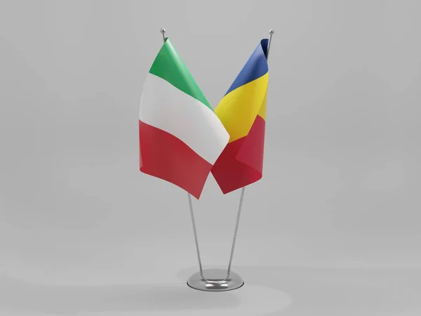 Chad Italy Cooperation Flags White Background Render — Stock Photo, Image