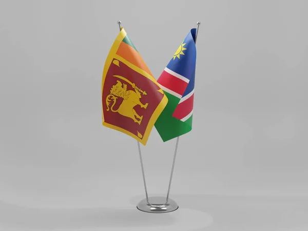 Namibia Sri Lanka Kooperationsfahnen Weißer Hintergrund Render — Stockfoto