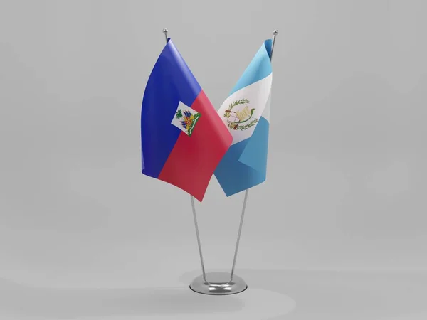Guatemala Haiti Cooperation Flags Белый Фон Render — стоковое фото
