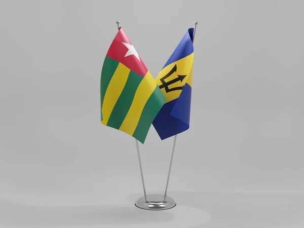 Barbade Drapeaux Coopération Togolais Fond Blanc Render — Photo
