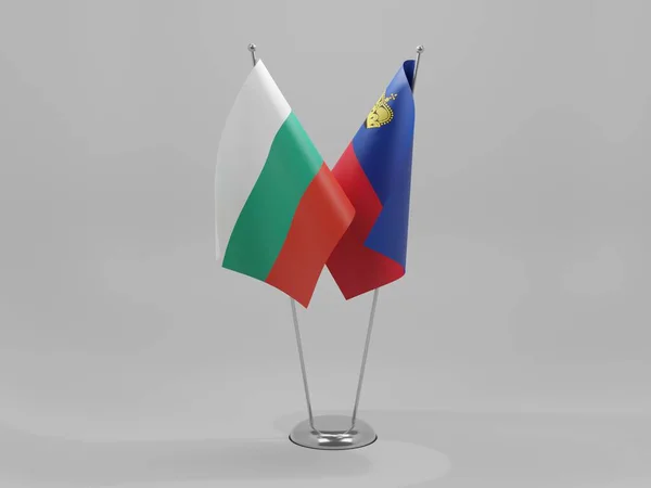 Liechtenstein Bulgaria Cooperation Flags White Background Render — Stock Photo, Image