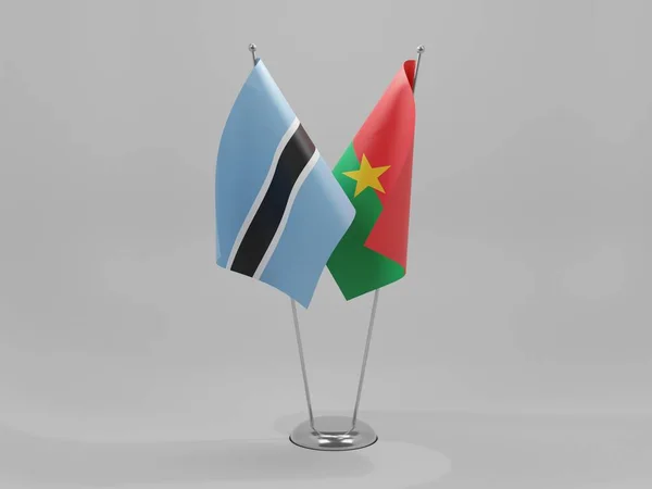 Μπουρκίνα Φάσο Μποτσουάνα Σημαίες Συνεργασίας Λευκό Φόντο Render — Φωτογραφία Αρχείου