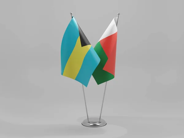 Madagascar Bahamas Cooperation Flags White Background Render — Stock Photo, Image