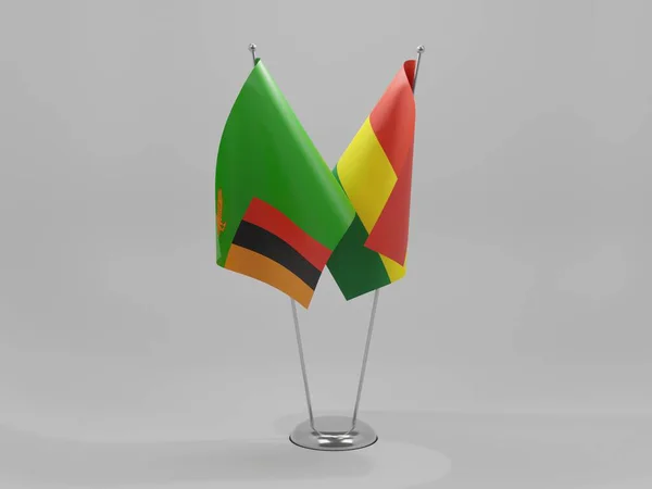 Banderas Cooperación Bolivia Zambia Fondo Blanco Render —  Fotos de Stock
