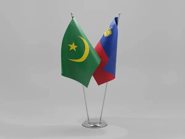 Liechtenstein Mauritania Cooperation Flags White Background Render — 스톡 사진