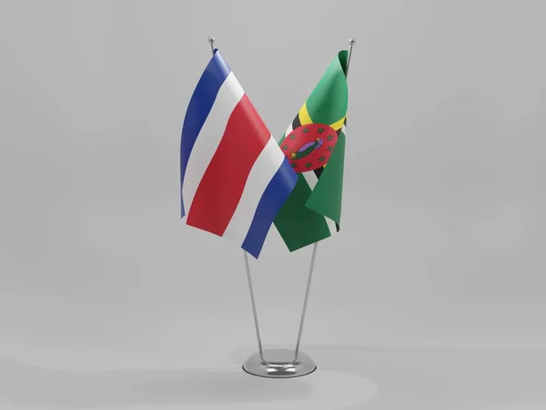 多米尼克 哥斯达黎加合作旗 白色背景 3D渲染 — 图库照片