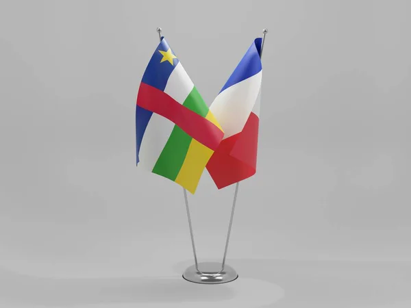 France Central African Republic Cooperation Flags White Background Render — Stock Photo, Image