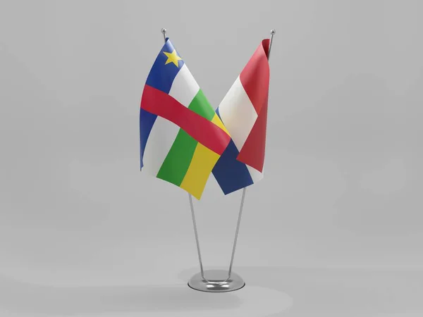 Netherlands Central African Republic Cooperation Flags White Background Render — Stock Photo, Image