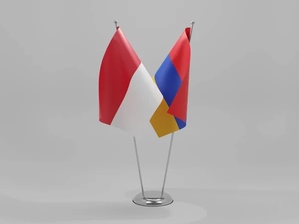 Armenië Monaco Samenwerking Vlaggen Witte Achtergrond Render — Stockfoto