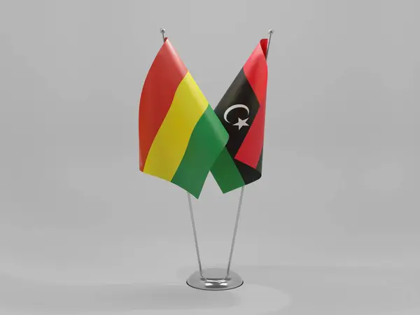 Libya Bolivia Cooperation Flags White Background Render — Stock Photo, Image