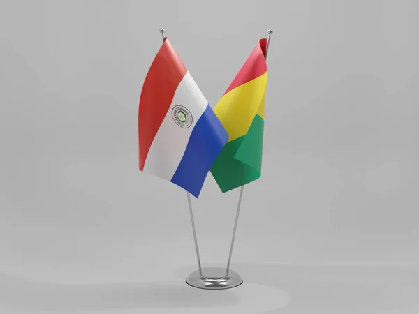 Guinea Paraguay Cooperation Flags White Background Render — Stock Photo, Image