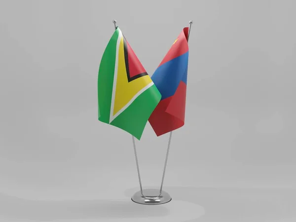 圭亚那合作旗 白色背景 3D渲染 — 图库照片