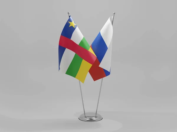 Russia Central African Republic Cooperation Flags White Background Render — Stock Photo, Image