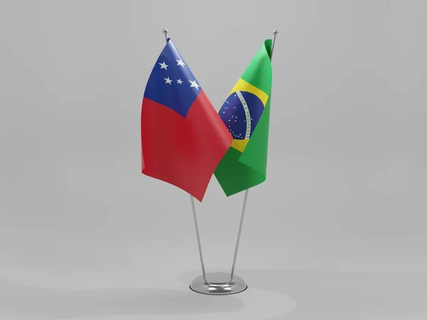 Brazil Samoa Cooperation Flags White Background Render — 스톡 사진