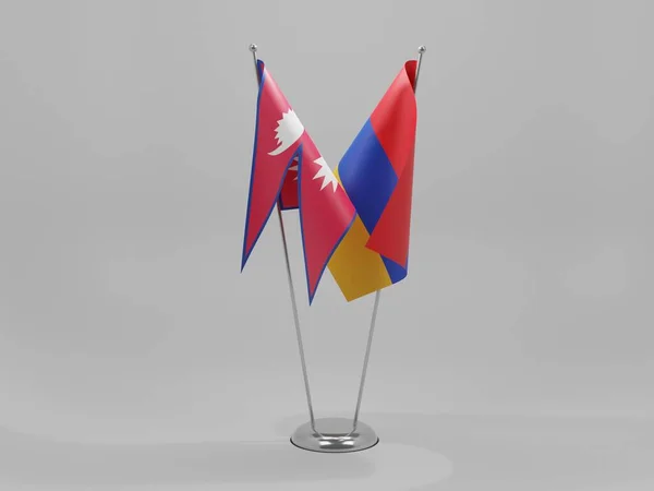 Armenië Nepal Samenwerkingsvlaggen Witte Achtergrond Render — Stockfoto