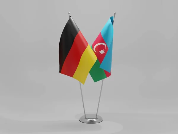 Αζερμπαϊτζάν Γερμανία Σημαίες Συνεργασίας Λευκό Φόντο Render — Φωτογραφία Αρχείου