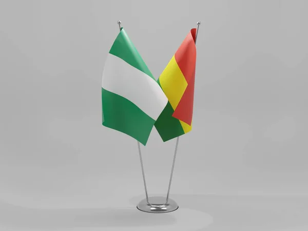 Banderas Cooperación Bolivia Nigeria Fondo Blanco Render —  Fotos de Stock