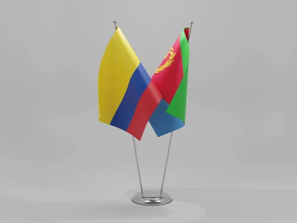 Érythrée Drapeaux Coopération Colombie Fond Blanc Render — Photo