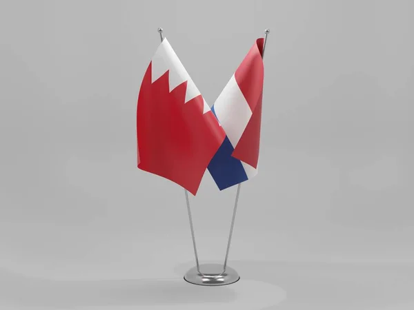 Hollandia Bahreini Együttműködés Zászlók Fehér Háttér Render — Stock Fotó