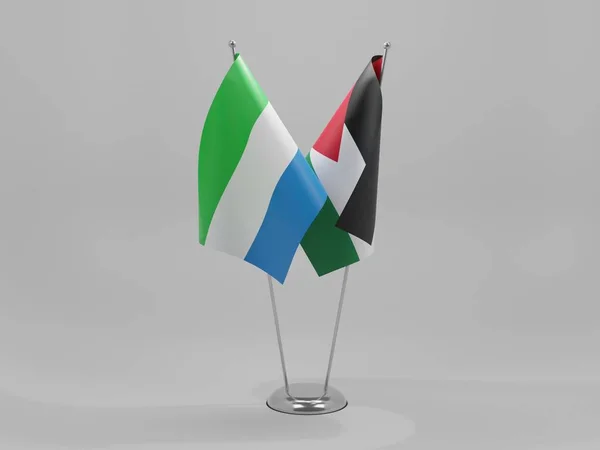 Jordanie Sierra Leone Drapeaux Coopération Fond Blanc Render — Photo