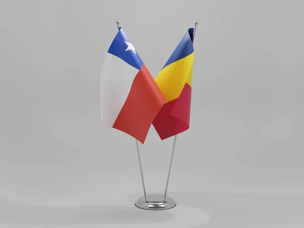 Chad Chile Cooperation Flags White Background Render — стокове фото