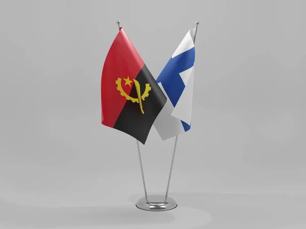Finlandiya Angola Şbirliği Bayrakları Beyaz Arkaplan Hazırlama — Stok fotoğraf