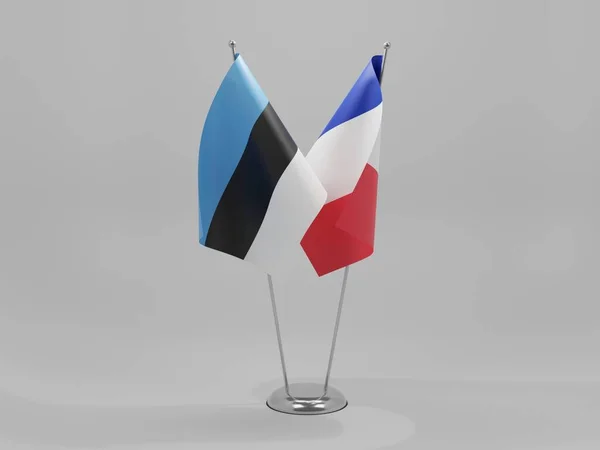 France Estonia Cooperation Flags White Background Render — Stock Photo, Image