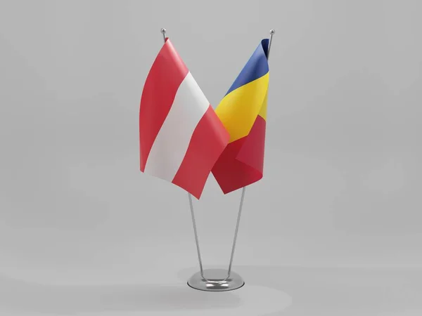 Tchad Autriche Drapeaux Coopération Fond Blanc Render — Photo