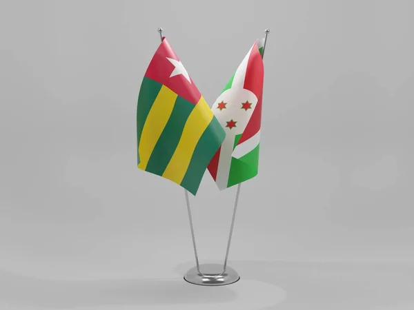 Burundi Togo Együttműködési Zászlók Fehér Háttér Render — Stock Fotó