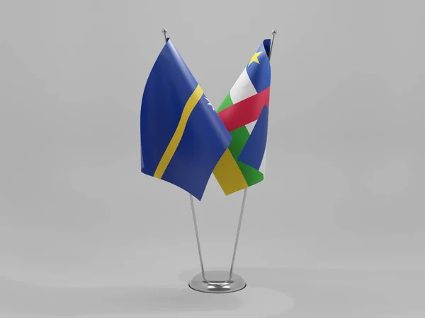Central African Republic Nauru Cooperation Flags White Background Render — Stock Photo, Image