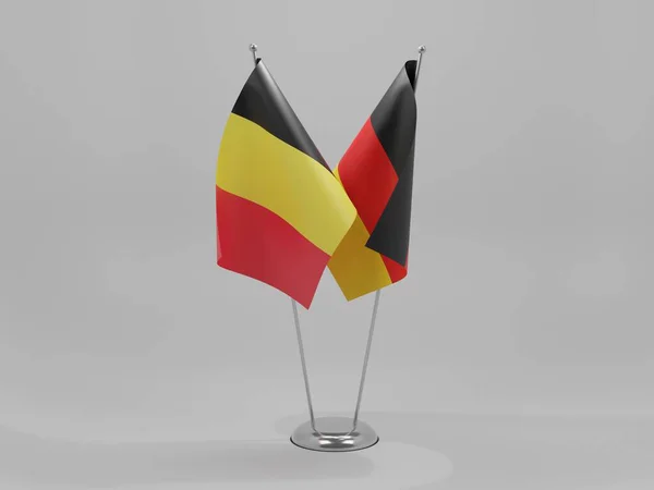 Germany Belgium Cooperation Flags White Background Render — Stock Photo, Image