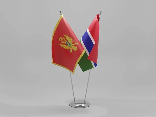 Gambia Montenegro Cooperation Flags White Background Render — Stock Photo, Image