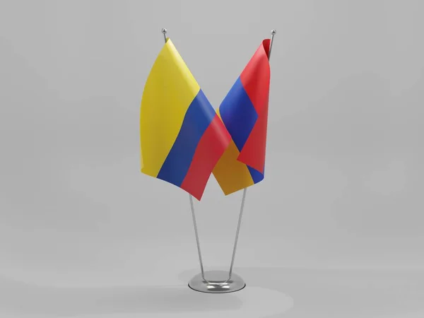 Armenië Colombia Samenwerkingsvlaggen Witte Achtergrond Render — Stockfoto