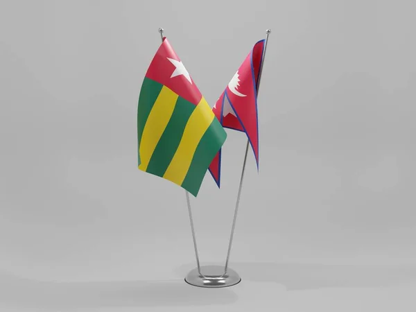 Népal Togo Drapeaux Coopération Fond Blanc Render — Photo