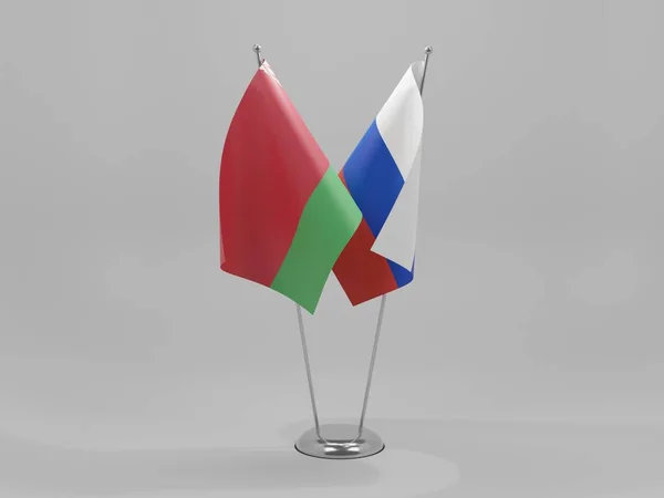Russia Belarus Cooperation Flags White Background Render — Stock Photo, Image