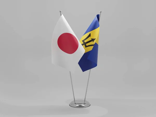 Barbados Japan Cooperation Flags White Background Render — стокове фото