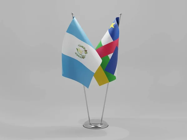 República Centro Africana Bandeiras Cooperação Guatemala Fundo Branco Render — Fotografia de Stock