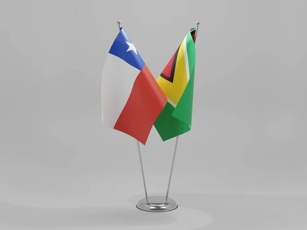 Guyana Chile Cooperation Flags White Background Render — 스톡 사진