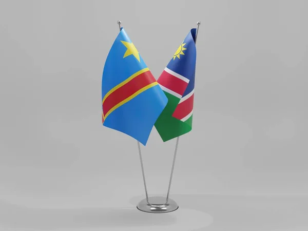 纳米比亚 刚果民主共和国合作旗 白色背景 3D渲染 — 图库照片